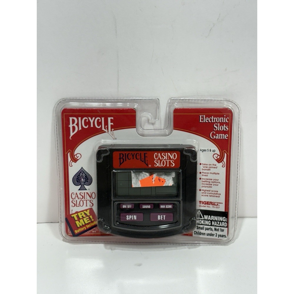Vtg 1994‎ Tiger Electronics Bicycle Casino Slots Hanheld Electronic Game New